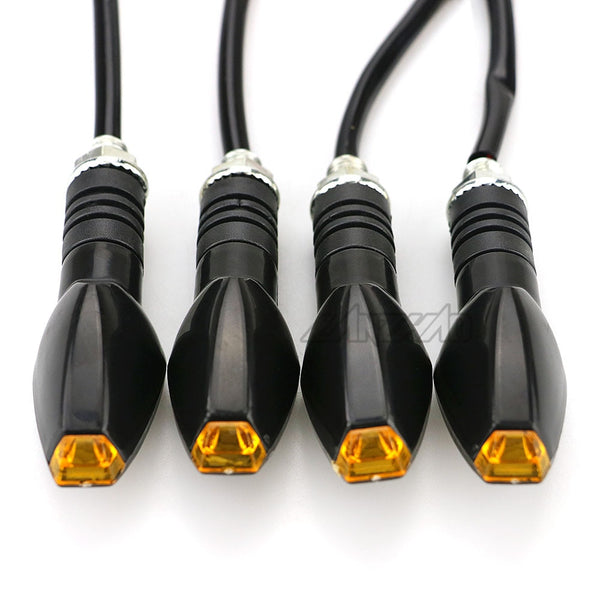 Clignotants LED universels pour motos, feux longs et courts, couleur ambre, accessoires, 4 pièces/set