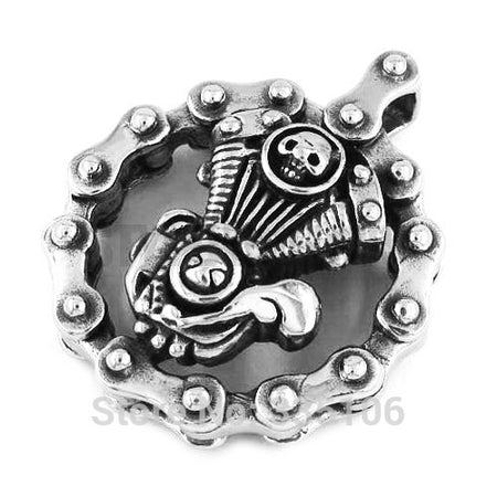 Pendentif et chaine V-twin Skull Chain motors