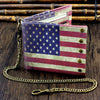 Portefeuille drapeau USA + chaine